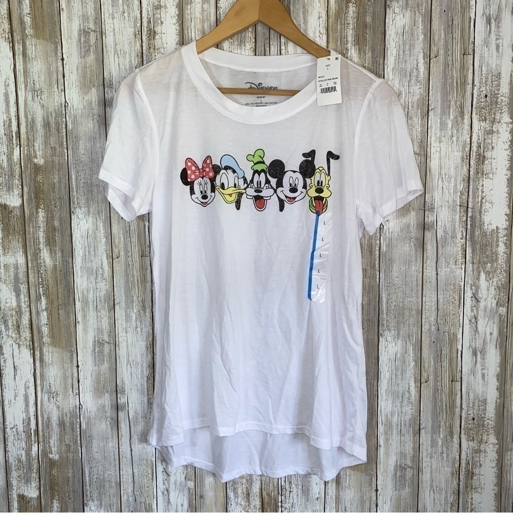 NWT Disney Mickey & Friends White High Low Tee - Picture 2 of 5